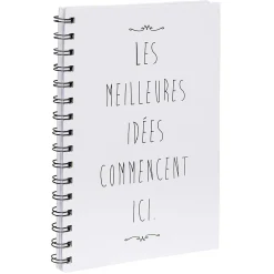 Cahier à spirale inscription Meilleures idées A5 blanc 160 pages*Gifi Discount