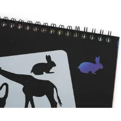 Carnet à gratter noir 8 pages pages + 1 pochoir + bâtonnet bois*Gifi New