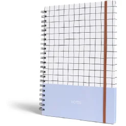 Carnet spirale A4 avec élastique 21x29cm couverture quadrillée 200 pages*Gifi New