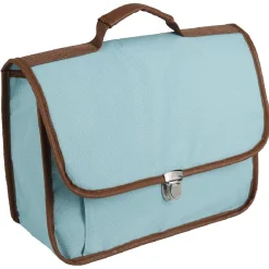 Online Gifi Cartable maternelle bleu ciel avec liseré marron