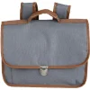New Gifi Cartable maternelle gris avec liseré marron