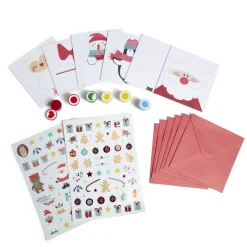 Gifi Carte de Noël x6 à confectionner avec tampons et stickers