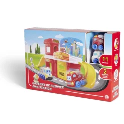 Gifi Eveil<Caserne de pompier 11 pièces 2 véhicules 60,5x19xH22,2cm