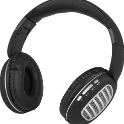Casque vintage Bluetooth noir argent*Gifi