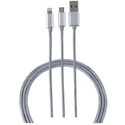 Câble 2 en 1 gris pour IPHONE*Gifi Clearance