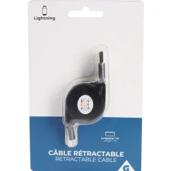Câble USB rétractable embout lightning*Gifi Discount