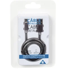 Câble USB vers micro USB métal Noir charge rapide*Gifi Sale