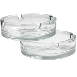 Cendrier rond transparent en verre x2*Gifi Online
