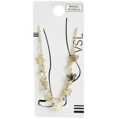 Outlet Gifi Chaîne de cheville avec strass et pampilles dorées