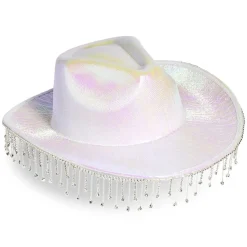 Clearance Gifi Chapeau de cowboy à franges rose ou blanc