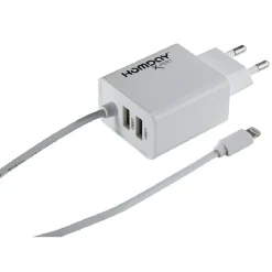 Chargeur double USB avec câble lightning*Gifi Online