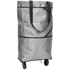 Gifi Chariot de course cabas 2-en-1 gris