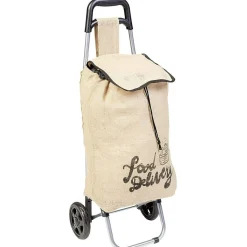 Discount Gifi Chariot de courses avec sac en toile de jute