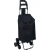 Online Gifi Chariot de courses, 2 roues triples, polyester noir - L.40xl.33xH.92