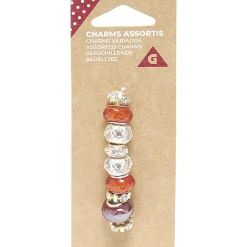 Gifi Charm assortis x9 doré et orange et transparent