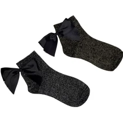 Clearance Gifi Chaussette femme paillettes et noeuds
