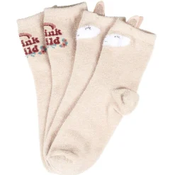 Clearance Gifi Chaussette épaisse adulte design renard beige x2