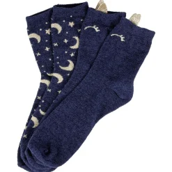 Gifi Chaussette épaisse adulte design chat bleu x2