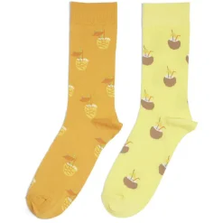 Clearance Gifi Chaussettes basses dépareillées motif ananas/noix de coco - T41/45