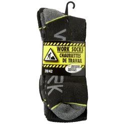 Outlet Gifi Chaussettes de travail x3 homme noir