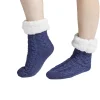 Clearance Gifi Chaussettes d'intérieur doublées peluche bleu marine TU