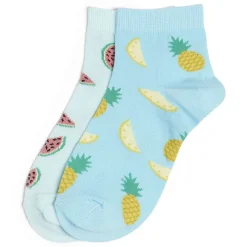 Hot Gifi Chaussettes dépareillées basses motif pastèque/ananas - T36/40