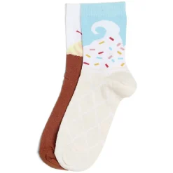 New Gifi Chaussettes dépareillées motif glace marron/bleu - T36/40