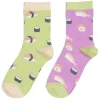 New Gifi Chaussettes dépareillées motif sushi violet/vert - T36/40