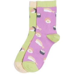New Gifi Chaussettes dépareillées motif sushi violet/vert - T36/40