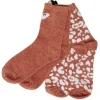 Sale Gifi Chaussettes fantaisie marron motif renard et pois blanc x2