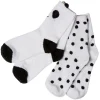 Hot Gifi Chaussettes fantaisie motif chat et pois noir x2