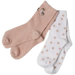 Sale Gifi Chaussettes fantaisie motif chat et pois rose x2
