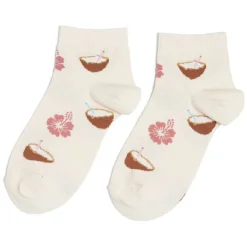Online Gifi Chaussettes originales basses motif noix de coco et fleur - T36/40