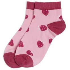 Sale Gifi Chaussettes originales basses motif fraise rose - T36/40