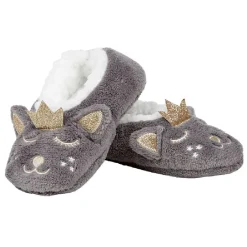 Hot Gifi Chaussons ballerines enfant animal gris doré T27/35