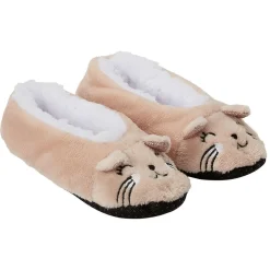 Sale Gifi Chaussons ballerines enfant chat marron
