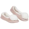 Gifi Chaussons ballerines femme rose pompon blanc T36-41