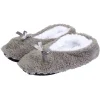Hot Gifi Chaussons ballerines gris avec noeud femme