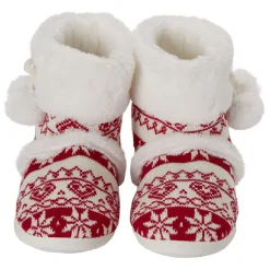 Gifi Chaussons bottes de noël rouge et blanc