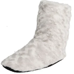 Outlet Gifi Chaussons bottes Femme fourrés polyester uni gris - T36 à 41