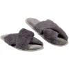 Hot Gifi Chaussons Femme brides croisées gris T36-41