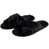 Gifi Chaussons femme noir peluche brides croisée T38/39