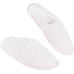 New Gifi Chaussons mules adulte rose et blanc