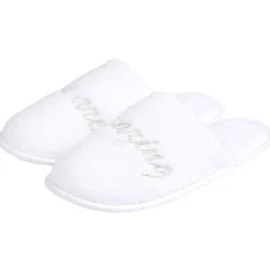 Clearance Gifi Chaussons mules you are amazing blanc femme