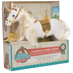 Gifi Jeux D'Imagination Et D'Imitation<Cheval licorne pour poupée cavalière blanc doré
