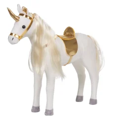 Gifi Jeux D'Imagination Et D'Imitation<Cheval licorne pour poupée cavalière blanc doré