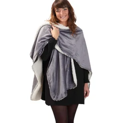Clearance Gifi Châle bi matière gris