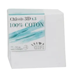 Gifi Châssis entoilé blanc 3D 100% coton 12x12cm x3