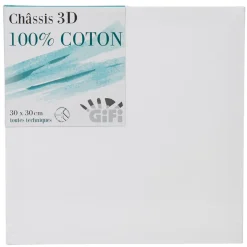 Gifi Châssis entoilé blanc 3D 100% coton 30x30cm