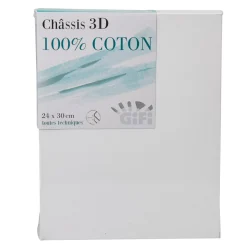 Gifi Châssis entoilé blanc 3D 100% coton 24x30cm